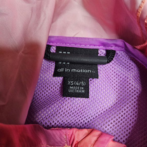 Girls all in motion Windbreaker Jacket XS Pink Purple - Picture 3 of 3